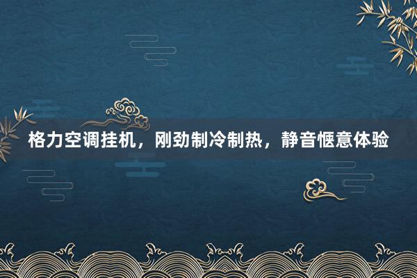 格力空调挂机，刚劲制冷制热，静音惬意体验